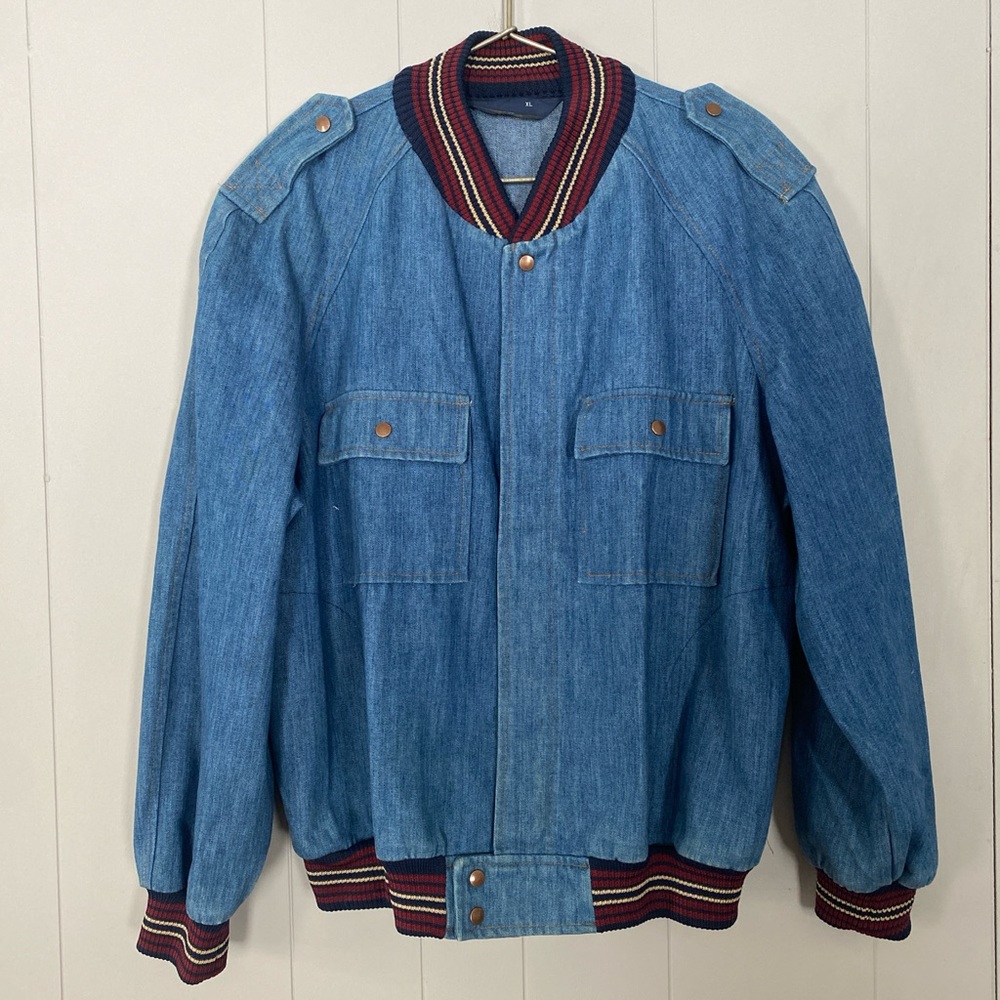Koret City Blues vintage denim bomber jacket
